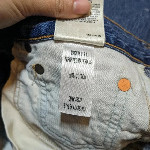 Agolde Blue Jeans Jamie Classic High Rise Distressed 25 - Picture 9 of 13